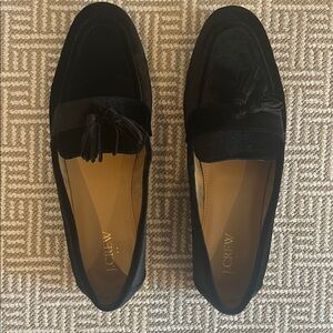J. Crew women’s velvet Black Tassel Loafers